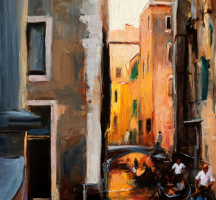 Original art for sale at UGallery.com | Venetian Tour by Jonelle Summerfield | $1,500 | oil painting | 28' h x 22' w | photo 3