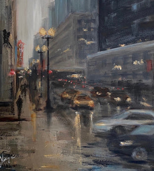 State Street at Dusk by Yangzi Xu |   Closeup View of Artwork 