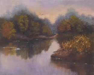Original art for sale at UGallery.com | View down the River by Patricia Prendergast | $275 | pastel artwork | 8' h x 10' w | photo 1