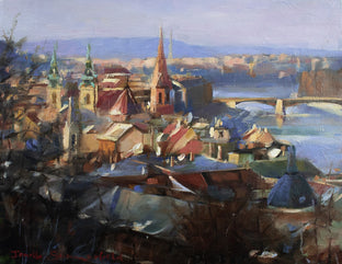 Original art for sale at UGallery.com | View of Budapest by Jonelle Summerfield | $525 | oil painting | 11' h x 14' w | photo 1