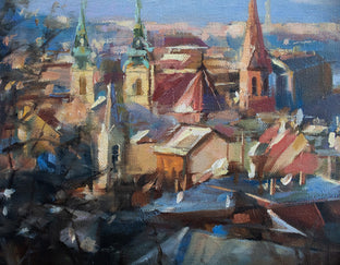 Original art for sale at UGallery.com | View of Budapest by Jonelle Summerfield | $525 | oil painting | 11' h x 14' w | photo 4