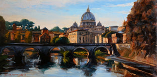 Original art for sale at UGallery.com | View of Rome II by Jonelle Summerfield | $1,100 | oil painting | 15' h x 30' w | photo 1