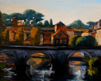 Original art for sale at UGallery.com | View of Rome II by Jonelle Summerfield | $1,100 | oil painting | 15' h x 30' w | thumbnail 3