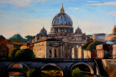 Original art for sale at UGallery.com | View of Rome II by Jonelle Summerfield | $1,100 | oil painting | 15' h x 30' w | thumbnail 4