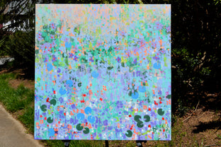 Original art for sale at UGallery.com | Violets Underfoot by Natalie George | $975 | acrylic painting | 24' h x 24' w | photo 3