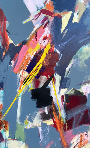 Red, Grey, Yellow by Voskan Galstian |  Side View of Artwork 