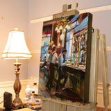 Original art for sale at UGallery.com | Waiters by Jonelle Summerfield | $725 | oil painting | 16' h x 12' w | thumbnail 3