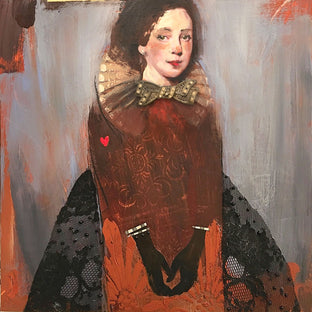 Original art for sale at UGallery.com | Waiting for You with My Heart on My Sleeve by Darlene McElroy | $575 | mixed media artwork | 12' h x 12' w | photo 1