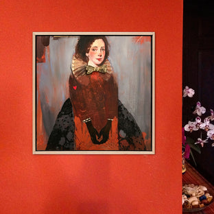 Original art for sale at UGallery.com | Waiting for You with My Heart on My Sleeve by Darlene McElroy | $575 | mixed media artwork | 12' h x 12' w | photo 3