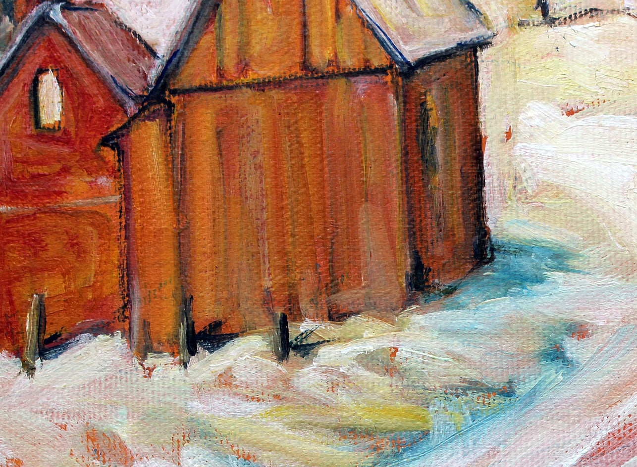 Waits River Church, Vermont by Doug Cosbie |  Closeup View of Artwork 