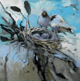 Original art for sale at UGallery.com | Wait, What? by Mary Pratt | $2,700 | oil painting | 40' h x 40' w | photo 1