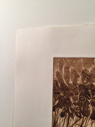 Original art for sale at UGallery.com | Wall of Faces by Doug Lawler | $325 | printmaking | 10' h x 8' w | photo 4
