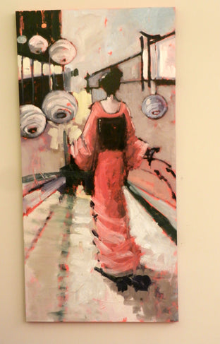Original art for sale at UGallery.com | Walking Red by Mary Pratt | $2,025 | oil painting | 48' h x 24' w | photo 3