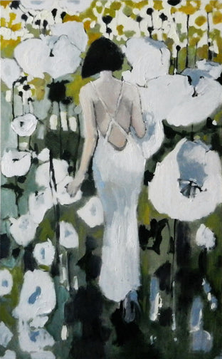 Original art for sale at UGallery.com | Walk in the Wildflowers by Mary Pratt | $3,275 | oil painting | 48' h x 30' w | photo 1