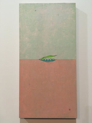 Original art for sale at UGallery.com | Green Peas by Heejin Sutton | $625 | mixed media artwork | 15' h x 7.5' w | photo 3