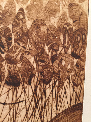 Original art for sale at UGallery.com | Wall of Faces by Doug Lawler | $325 | printmaking | 10' h x 8' w | photo 2