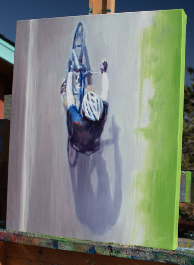 Morning Ride by Warren Keating |  Side View of Artwork 