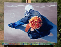 Original art for sale at UGallery.com | Parisian on the Phone by Warren Keating | $2,100 | oil painting | 18' h x 24' w | thumbnail 3