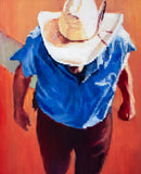 Original art for sale at UGallery.com | Santa Fe Plaza at Sunset by Warren Keating | $5,100 | oil painting | 48' h x 36' w | thumbnail 4