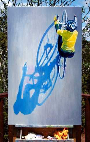 Spring Cycling in Yellow by Warren Keating |  Context View of Artwork 