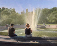 Original art for sale at UGallery.com | Washington Square Fountain by Nick Savides | $2,100 | oil painting | 16' h x 20' w | thumbnail 1