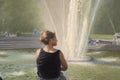 Original art for sale at UGallery.com | Washington Square Fountain by Nick Savides | $2,100 | oil painting | 16' h x 20' w | thumbnail 4