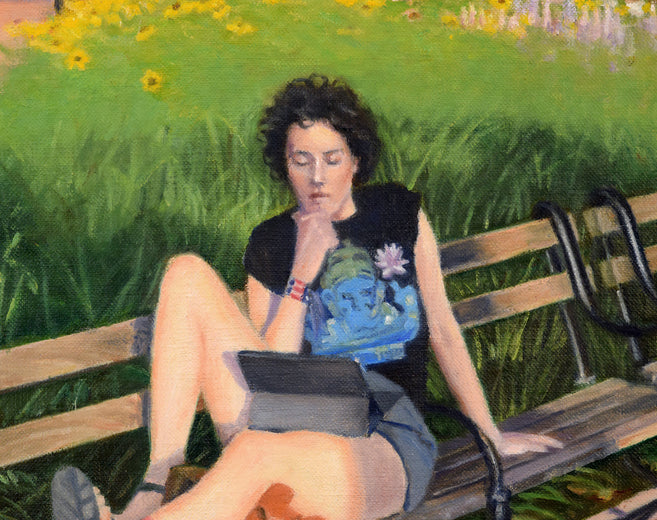 Washington Square Park - Summer Evening by Nick Savides |   Closeup View of Artwork 