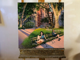 Original art for sale at UGallery.com | Washington Square Park - Summer Evening by Nick Savides | $2,850 | oil painting | 24' h x 24' w | photo 3