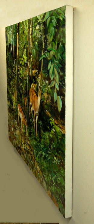 Original art for sale at UGallery.com | The Watchful Doe by Onelio Marrero | $2,350 | oil painting | 36' h x 36' w | photo 2