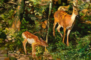 Original art for sale at UGallery.com | The Watchful Doe by Onelio Marrero | $2,350 | oil painting | 36' h x 36' w | photo 4