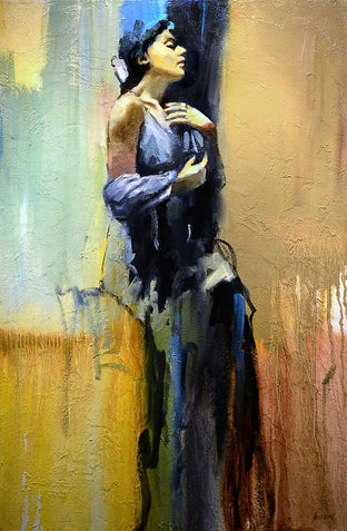 Original art for sale at UGallery.com | Watchful Rest by Gary Leonard | $2,300 | oil painting | 36' h x 24' w | photo 1