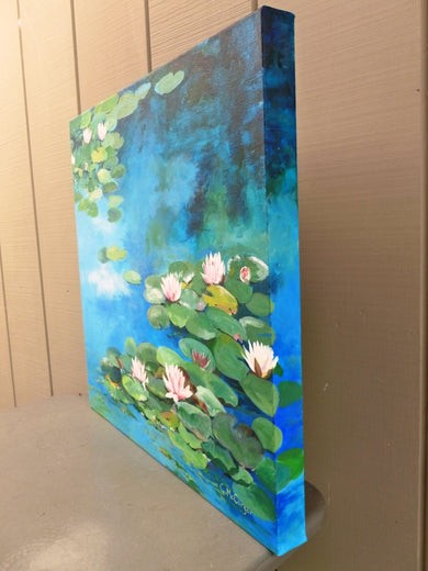 Waterlilies by Catherine McCargar |  Side View of Artwork 