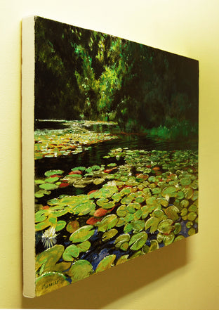 Promised Land Water Lilies by Onelio Marrero |  Side View of Artwork 