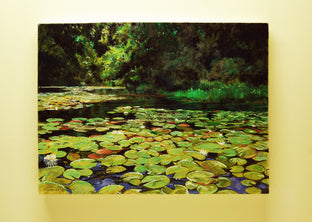 Original art for sale at UGallery.com | Promised Land Water Lilies by Onelio Marrero | $1,100 | oil painting | 18' h x 24' w | photo 3