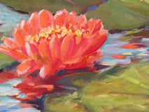 Original art for sale at UGallery.com | Waterlily Magic by Melissa Gannon | $800 | acrylic painting | 20' h x 20' w | thumbnail 4