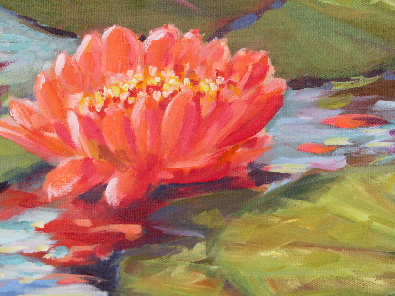 Waterlily Magic by Melissa Gannon |  Closeup View of Artwork 