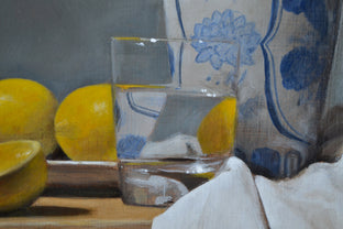 Original art for sale at UGallery.com | Lemons and Water with Vase by Christopher Garvey | $350 | oil painting | 10' h x 8' w | photo 4