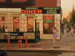 Original art for sale at UGallery.com | Waverly Diner at Sunset by Nick Savides | $2,600 | oil painting | 18' h x 24' w | thumbnail 1