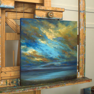 Original art for sale at UGallery.com | Coastal Clouds - 40 by Sheila Finch | $1,500 | oil painting | 20' h x 20' w | photo 2