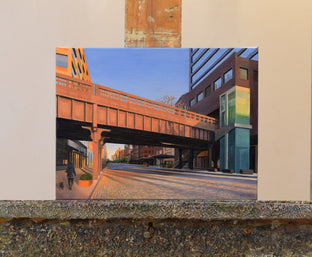 Original art for sale at UGallery.com | West 14th Street at Sunset by Nick Savides | $825 | oil painting | 9' h x 12' w | photo 3