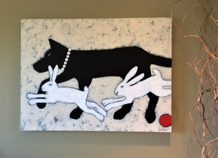 Original art for sale at UGallery.com | White Rabbits by Jaime Ellsworth | $3,200 | acrylic painting | 30' h x 40' w | photo 3