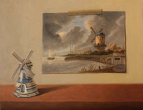 Original art for sale at UGallery.com | Windmills by Jose H. Alvarenga | $1,350 | oil painting | 14' h x 18' w | thumbnail 1