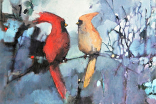 Original art for sale at UGallery.com | Winter Birds by Mary Pratt | $1,400 | oil painting | 20' h x 30' w | photo 1
