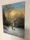 Original art for sale at UGallery.com | Winter Evening by Nikolay Rizhankov | $475 | oil painting | 14' h x 11' w | thumbnail 3