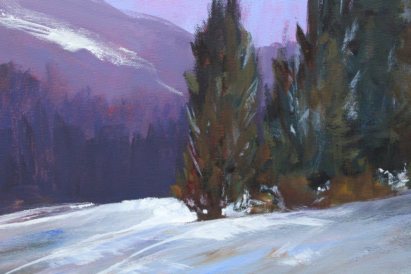 Winter Scene by Nancy Merkle |  Closeup View of Artwork 
