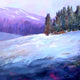 Original art for sale at UGallery.com | Winter Scene by Nancy Merkle | $875 | acrylic painting | 24' h x 24' w | thumbnail 1