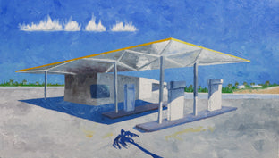 Original art for sale at UGallery.com | William Cody Gas Station by Mitchell Freifeld | $650 | oil painting | 25' h x 44' w | photo 1