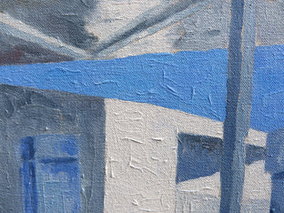 Original art for sale at UGallery.com | William Cody Gas Station by Mitchell Freifeld | $650 | oil painting | 25' h x 44' w | photo 4