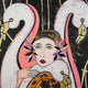 Original art for sale at UGallery.com | Woman and Flamingos by Diana Rosa | $2,550 | mixed media artwork | 48' h x 24' w | thumbnail 4