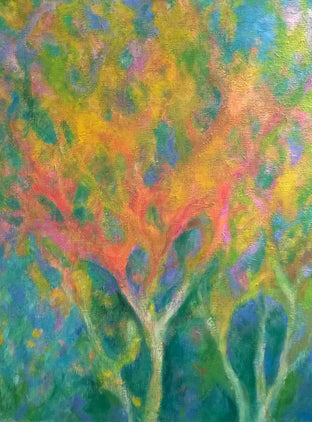 Original art for sale at UGallery.com | Trees by the Window by Naoko Tadotsu | $1,675 | oil painting | 40' h x 30' w | photo 1